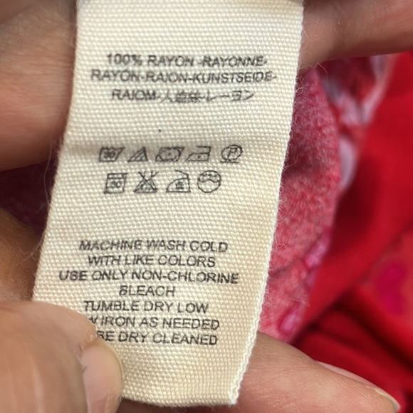 Free people red print button down size medium - Picture 11 of 12